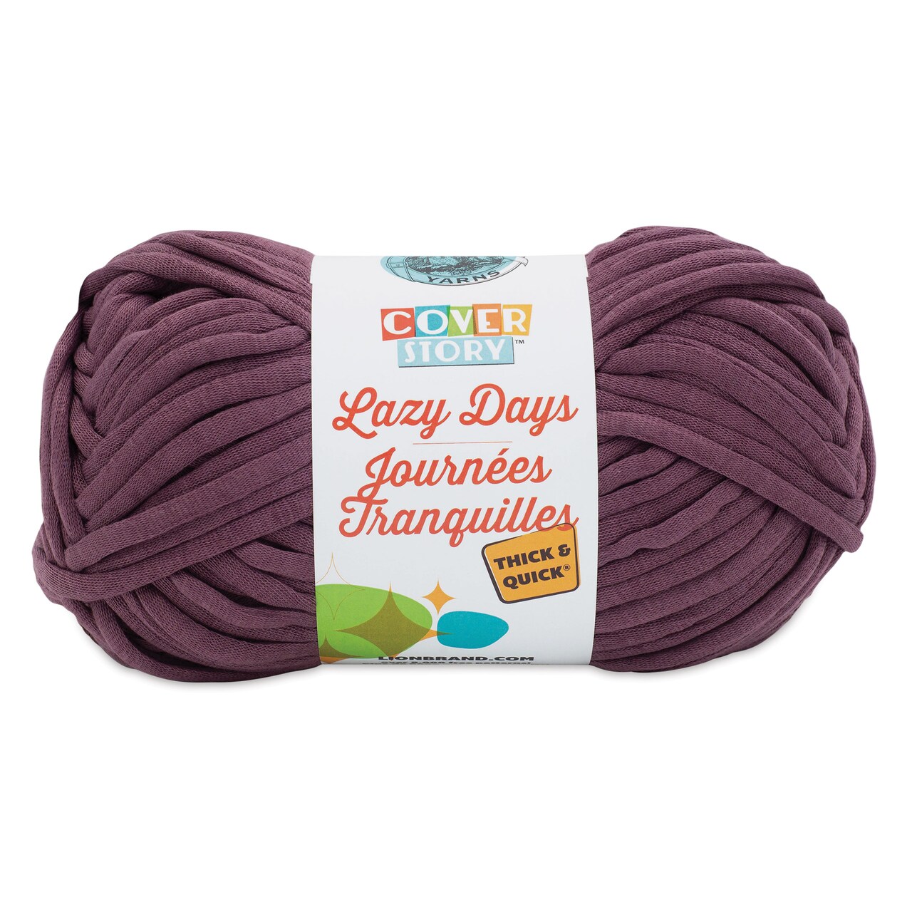 Lion Brand Cover Story Lazy Days Thick & Quick Yarn - Eggplant, 125 yards